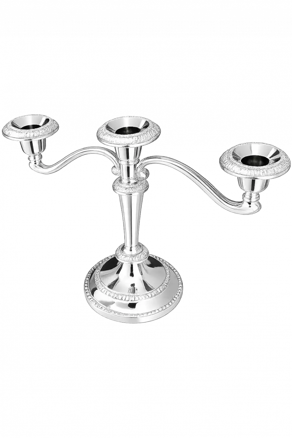 Chandelier argent 3 branches hauteur 20 cm